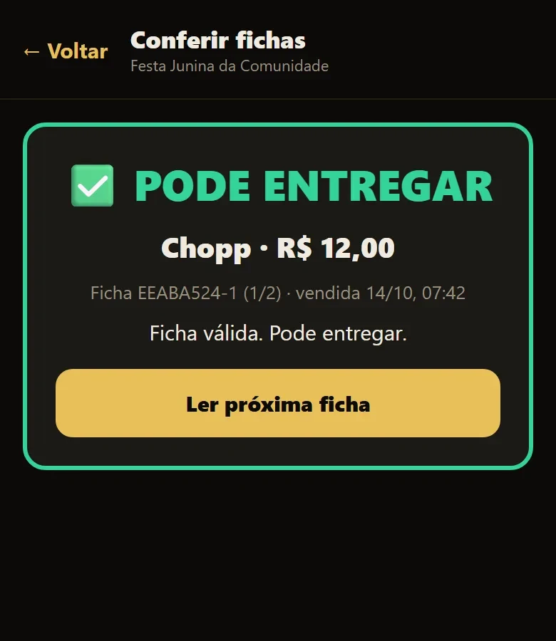 Conferência: pode entregar